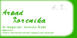 arpad korenika business card